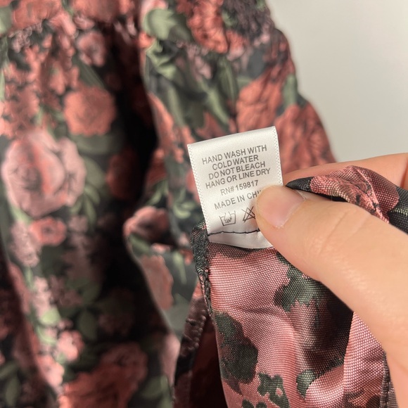 Arula puff sleeve floral print babydoll mini dress size A/1X - Picture 5 of 7